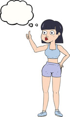 thought bubble cartoon gym woman