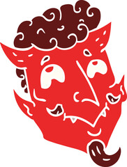 cartoon doodle devil face