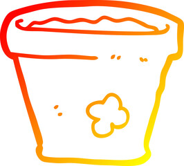 warm gradient line drawing cartoon plant pot