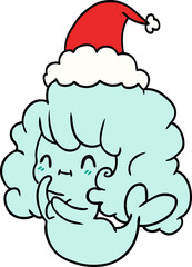 christmas cartoon of kawaii ghost