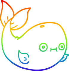 rainbow gradient line drawing cartoon sea whale