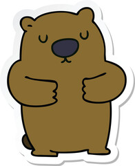 sticker of a quirky hand drawn cartoon beaver