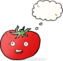 cartoon tomato with thought bubble