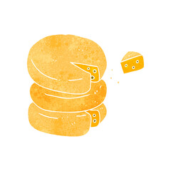 retro cartoon cheese wheel