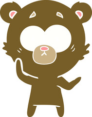 surprised bear flat color style cartoon