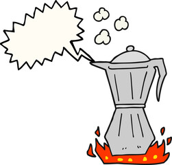 speech bubble cartoon stovetop espresso maker