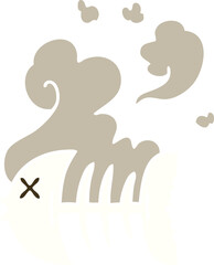 quirky hand drawn cartoon dead fish skeleton