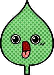 comic book style cartoon expressional leaf