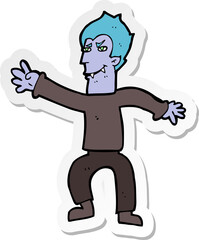 sticker of a cartoon vampire man