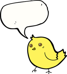 cartoon bird with speech bubble
