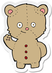 sticker of a cartoon teddy bear
