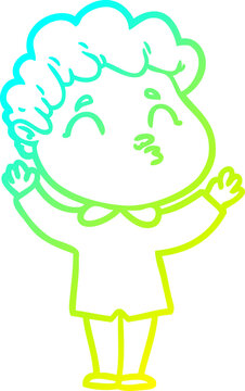 recommend clip art: cold gradient line drawing cartoon man shrugging