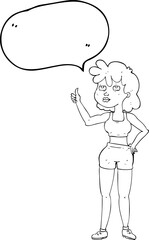 speech bubble cartoon gym woman