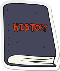 sticker of a cartoon history book