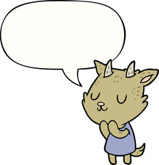 cute cartoon goat and speech bubble