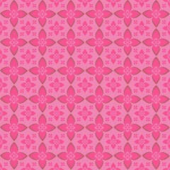70's wallpaper seamless pattern with flower on pink background retro style,fabric print with canvas texture.
