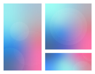 Set of abstract backgrounds, blur gradient banner collection, holographic design vectors