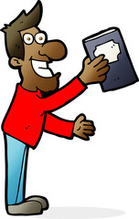 cartoon man with book