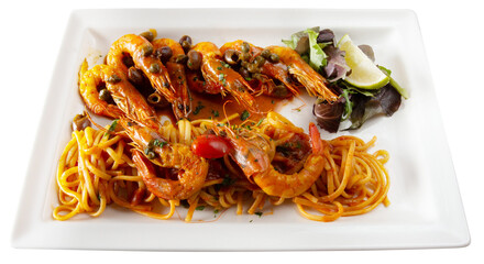 Spaghetti aux gambas