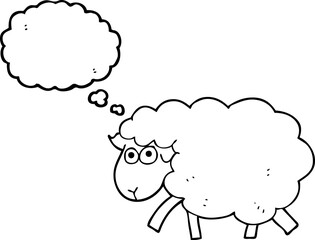 thought bubble cartoon sheep