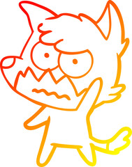warm gradient line drawing cartoon annoyed fox