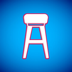 White Chair icon isolated on blue background. Vector