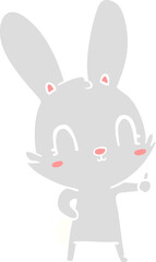 cute flat color style cartoon rabbit