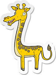 sticker of a cartoon giraffe