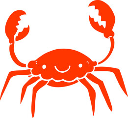 flat color style cartoon crab