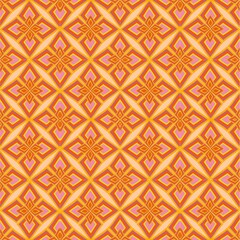 seamless pattern with ornament,70's wallpaper seamless pattern with flower retro style,fabric print with canvas texture.