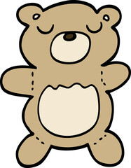 hand drawn doodle style cartoon teddy bear