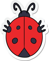 sticker of a cartoon ladybug