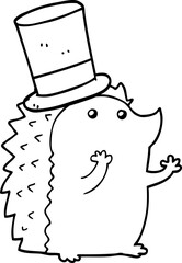 cartoon hedgehog wearing hat
