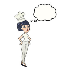thought bubble textured cartoon chef