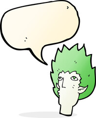 cartoon vampire face with speech bubble