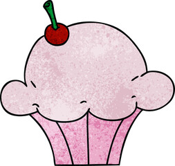 quirky hand drawn cartoon muffin