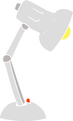 flat color illustration of a cartoon desk lamp