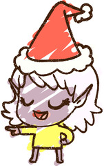 Christmas Elf Chalk Drawing