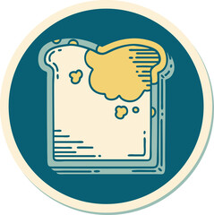 tattoo style sticker of a mouldy bread