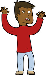 cartoon terrified man