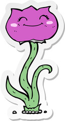 sticker of a cartoon flower