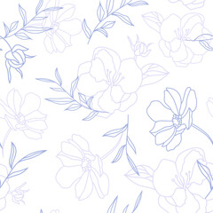 Floral seamless pattern with  flowers and leaves. Background for wedding invitations, wallpaper, textile, wrapping paper.