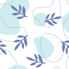 Modern seamless pattern with plants. Fashionable template for design. - 584275484