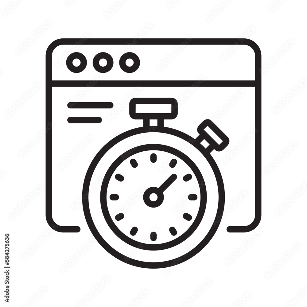 Poster page speed optimization vector filled outline icon design illustration. seo development and marketin
