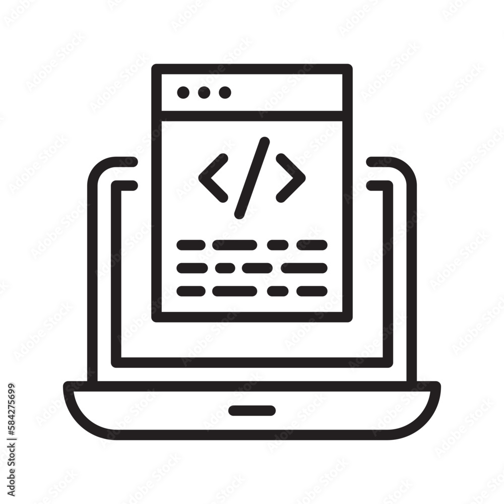 Poster programming vector filled outline icon design illustration. seo development and marketing symbol on 