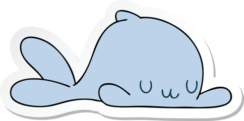 Fototapeta premium sticker of a quirky hand drawn cartoon whale