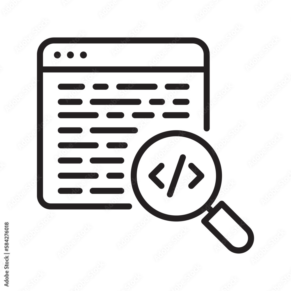 Poster data search vector filled outline icon design illustration. seo development and marketing symbol on 