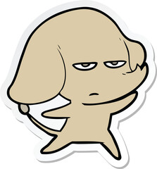 sticker of a annoyed cartoon elephant