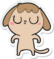 sticker of a cute cartoon dog