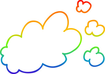 rainbow gradient line drawing cartoon puff of smoke